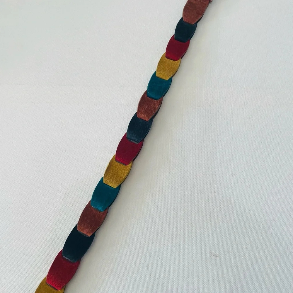 Vintage Leather Multi Colored‎ Rainbow Belt S